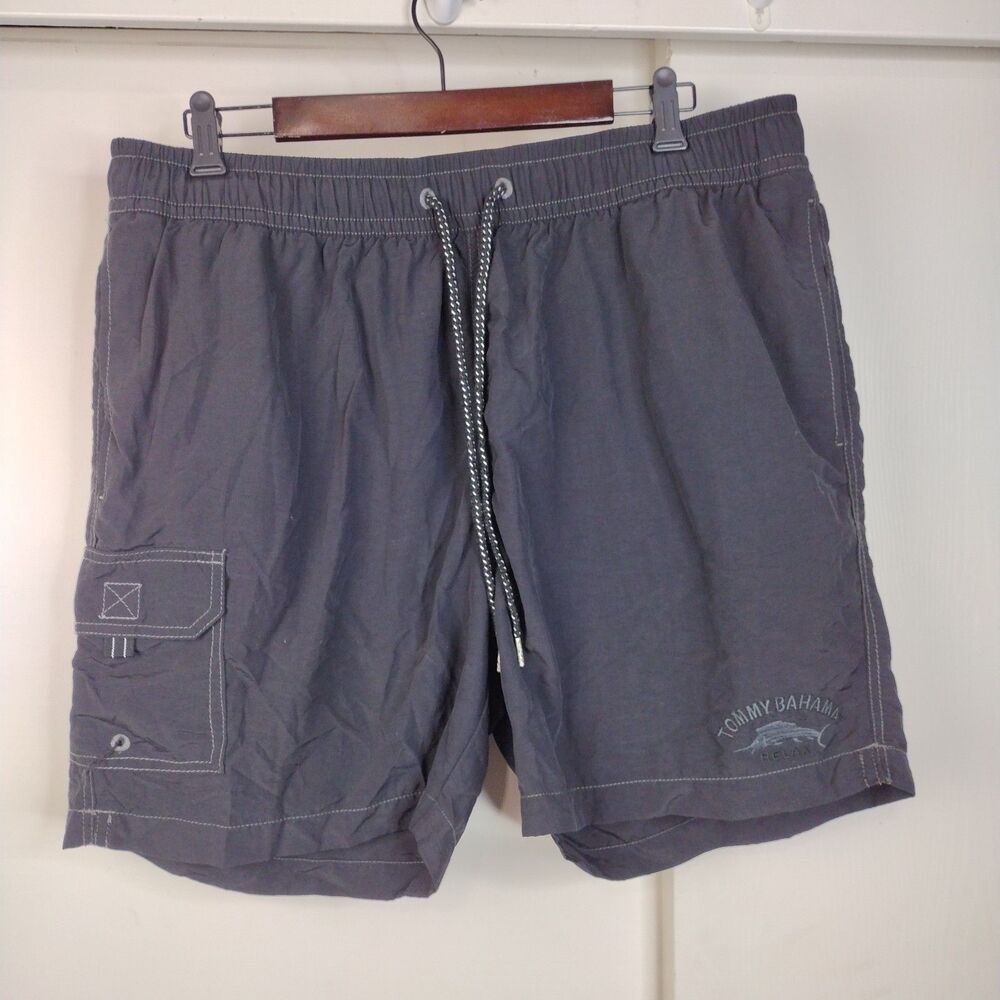 Tommy Bahama Relax Men’s Sz XL Black 100% Nylon Swim Lined Shorts 6” Inseam
